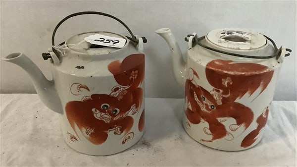 2 Porcelain 6.5" Teapots 4 lbs (1 of 3)