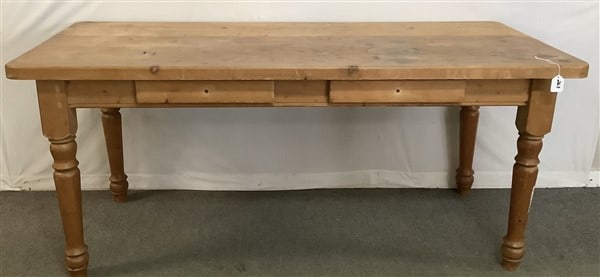 2 Drawer Country Pine Table 31" x 71" x 31"h - 50 - 75 lbs