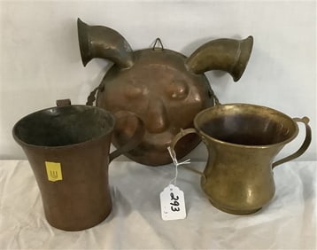 3 Items in Copper and Brass 5", 6", 9"