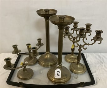 3 Pr. of Brass Candlesticks 6", 11", and 14" - 21 lbs