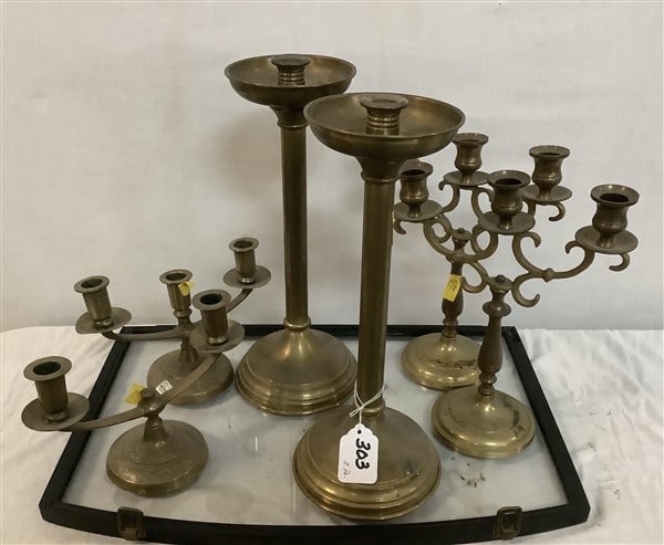 3 Pr. of Brass Candlesticks 6", 11", and 14" - 21 lbs (1 of 3)