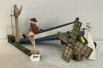 3 Folk Art Whirligigs - 13", 16", 22" 3 lbs