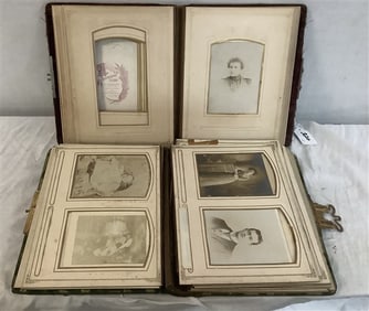 2 Early Partial Photo Albums 9" x 11" each - 11 lbs
