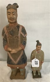 2 Clay Mudmen - 9" and 15" Approx 3 lbs