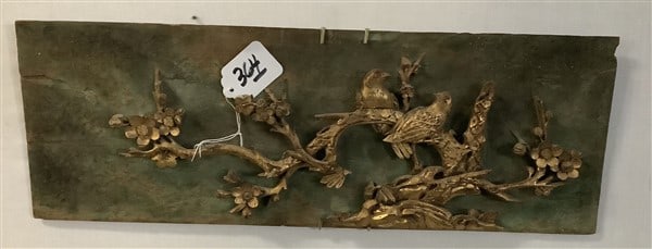 Carved Birds Mounted on Board