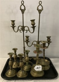 4 Pr of Antique Candlesticks - Tallest 20"h 15 lbs