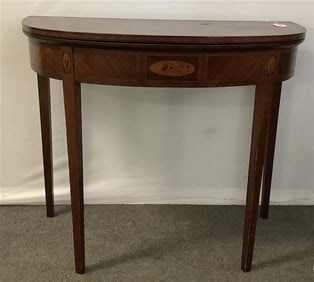 Antique Inlaid Flip Top Table