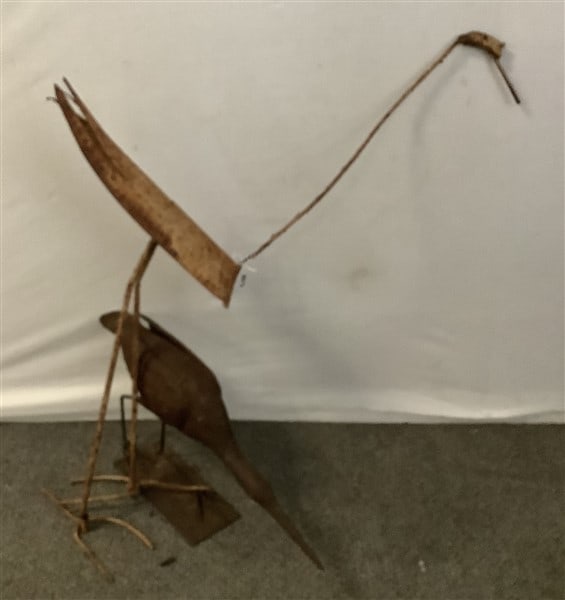 2 Iron Birds - 14"h and 32"h Approx 6 lbs: 2 Iron Birds - 14"h and 32"h Approx 6 lbs