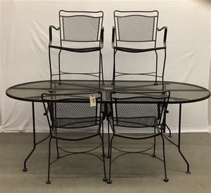 Nice Quality 84" iron Mesh Patio Table with 4 Chairs - 100+ lbs