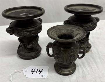 3 Small Bronzes - 5" approx 4 lbs