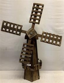 Folk Art Wooden Windmill - 41" max height 15 lbs