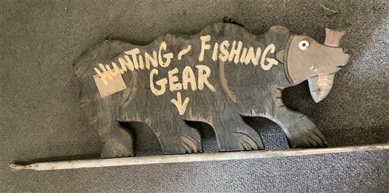 46" Hunting/Fishing Folk Art Trade Sign 10 lbs