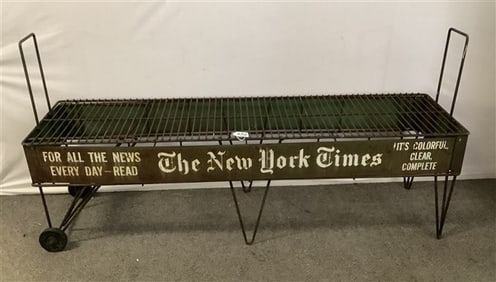 Vintage 61" N.Y. Times Newspaper Rack 50 lbs