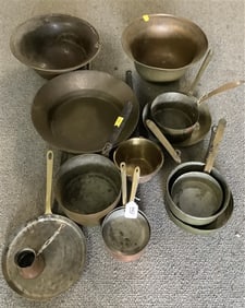 Generous Lot of Vintage Copper Pots and Pans 40+ lbs