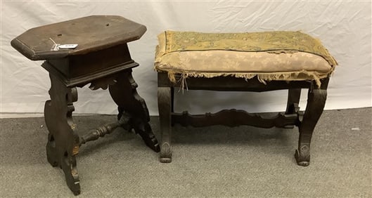 22" 18th Cent. Table and 26" 19th Cent. Bench 25 lbs total