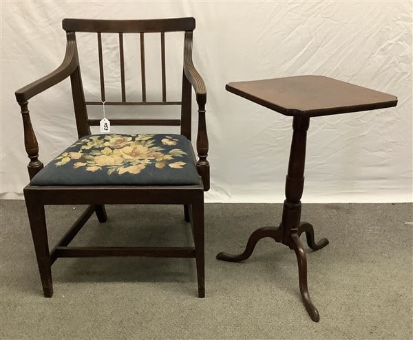 2 pcs. of Antique American Furniture Table - 21"w x 17"d x 34"h - table 27"h: 2 pcs. of Antique American Furniture Table - 21"w x 17"d x 34"h - table 27"h