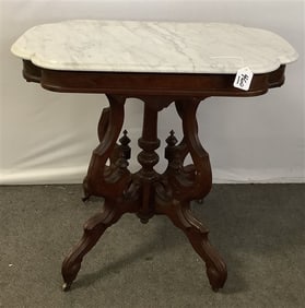 Victorian walnut Marble Top Table 20" x 31" x 30"h