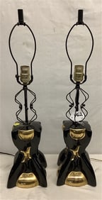 Pr of 24" MCM Ceramic Lamps - approx 6 lbs