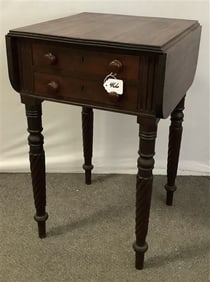 Antique 2 Drawer Mahogany Stand 17" x 18" x 29" h - 40 lbs
