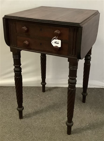 Antique 2 Drawer Mahogany Stand 17" x 18" x 29" h - 40 lbs (1 of 3)