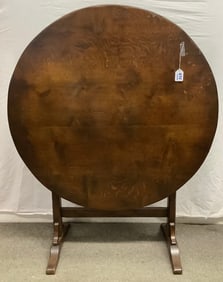 Contemporary Oak Wine Tasting Table 40" diam - 75 lbs