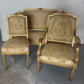 Giltwood Antique 3 Pc. Parlor Set