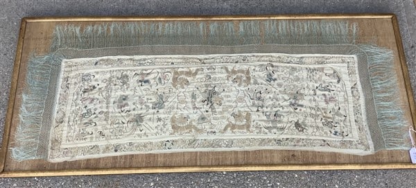 Gorgeous Hand Made Silk Shawl in Frame 31" x 72" - 25 lbs