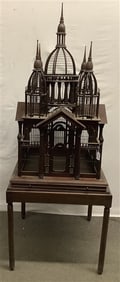 Ornate and Intricately Carved Birdhouse on Stand 27" squared x 73"h - 75+ lbs