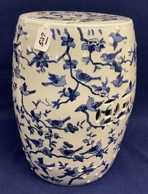 18" Chinese Porcelain Garden Seat 12" diam - 15 lbs