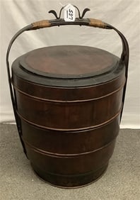 3 part Wooden Chinese Wedding Basket 17" diam x 25"h - 10 lbs