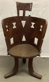 Hand Crafted Whimsical Hard Wood Chair 32" w x17"d x 44"h