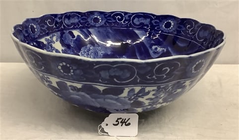 Large blue and white Chinese Bowl 13" diam x 6"h - approx 7 lbs