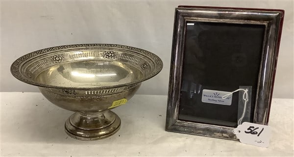 Weighted Sterling Bowl and Sterling Frame  - 5"h x 9" diam - 2 lbs (1 of 3)