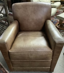 Stickley Leather Swivel Chair 21"w x 36"d x 36"h