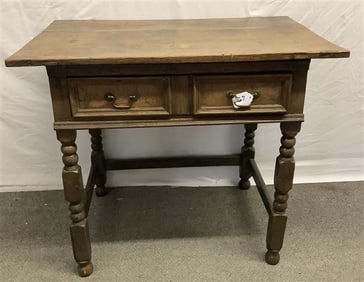 Antique English Oak 1 Drawer Tavern Table 22" x 34" x 29"h - 40 lbs