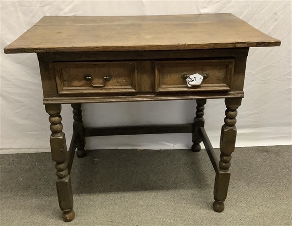 Antique English Oak 1 Drawer Tavern Table 22" x 34" x 29"h - 40 lbs (1 of 3)