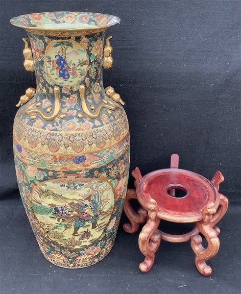Large Oriental Floor Vase - 33"h 50+ lbs (1 of 3)
