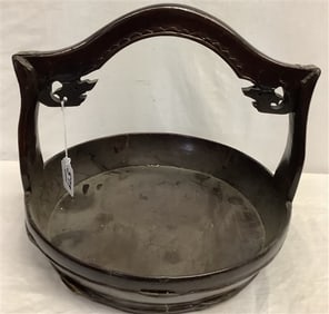 Late 19th Cent. Chinese Food Tray - 15" diam x 12h 3 lbs