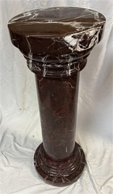38" 5 Part Red Marble Pedestal - 125+ lbs