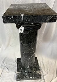 38" 5 Part Black Marble Pedestal - 125+ lbs