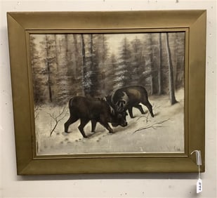 Wildlife Oil on Artist Board - 25" x 29.5" 2 lbs signed