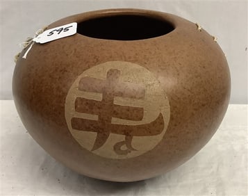 Interesting Artisan Pot - 12" diam x 9"h 4 lbs