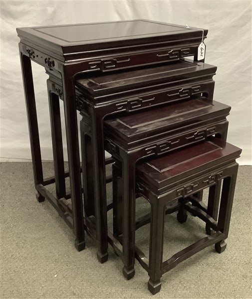 Stack of 4 Chinese Nesting Tables 14" x 20" x 26"h - 15 lbs: Stack of 4 Chinese Nesting Tables 14" x 20" x 26"h - 15 lbs