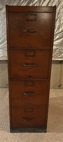 Vintage 4 Drawer Globe File Cabinet 16"w x 25"d x 52"h - 75+ lbs