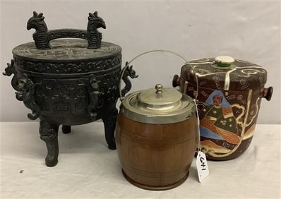 3 Unique Ice Buckets - 6", 7", and 11"h approx 7 lbs