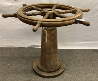 Ship's Wheel Table - 30" diam x 24"h approx 20 lbs