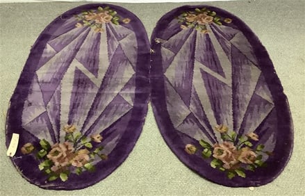 2 Vintage Oval Rugs - 2'3" x 4'2"