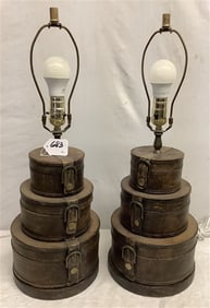 pr. of 24" "Pantry Box" Lamps approx 5 lbs total