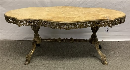 Brass and Marble Low Table 40" x 18" x 16"h - 75+ lbs