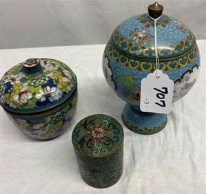 3 Pc Cloisonne' Lot